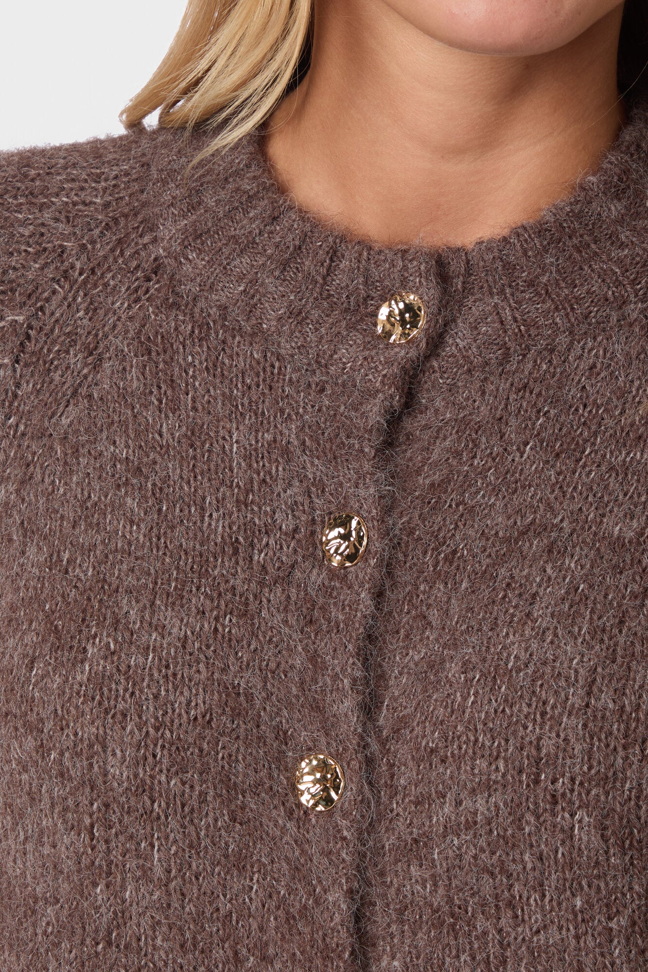 Benuta Fluffy cardigan - lysebrun